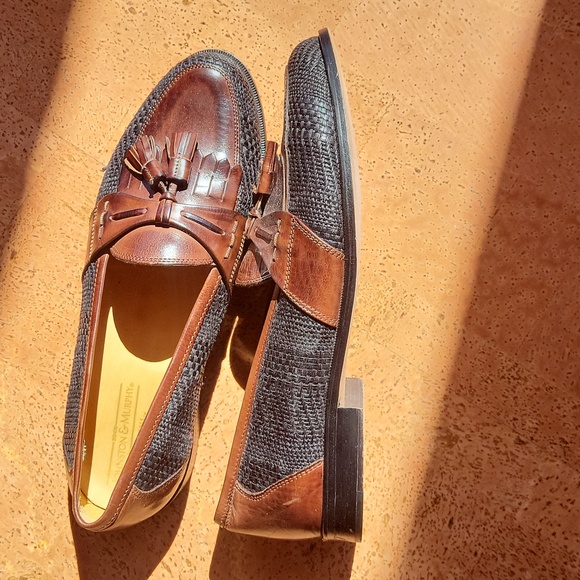 Black and Brown Johnston and Murphy Italian Loafers - Picture 6 of 9